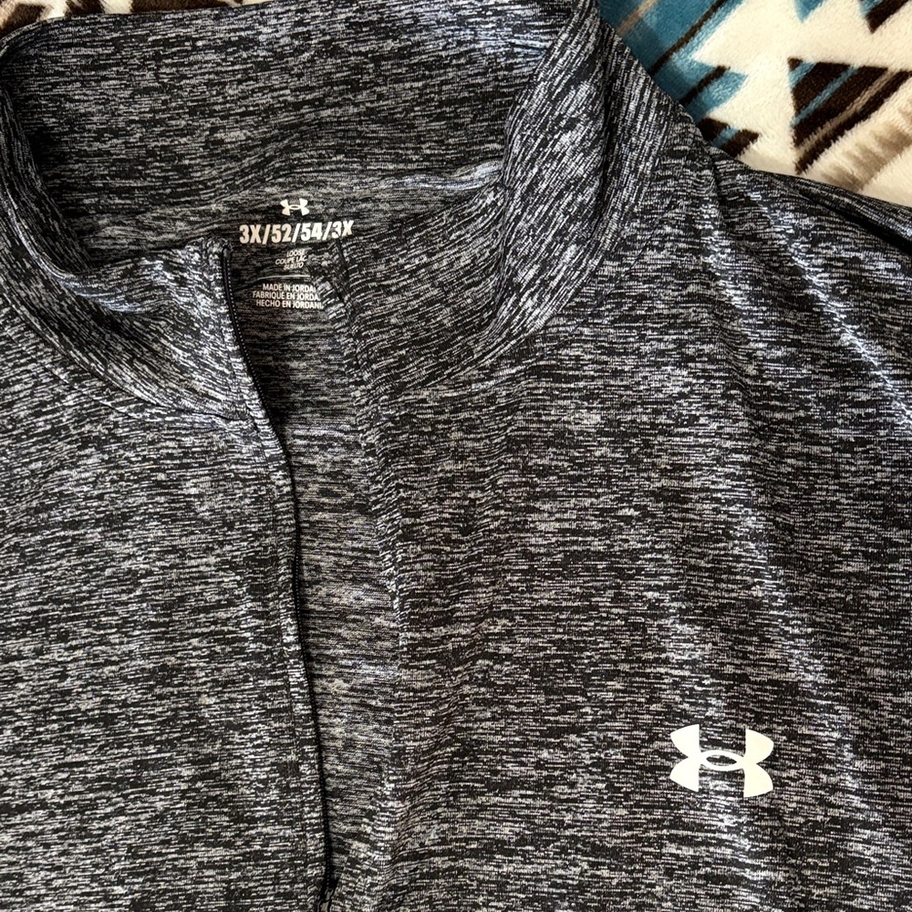 Under Armour Charcoal Heather 1/4 Zip Performance Pullover - Picture 3 of 3